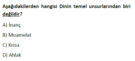 8. Sınıf Din Kültürü Din ve Hayat testi 2. soru