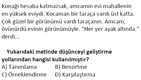 5. Sınıf Türkçe Metinde Anlam testi 2. soru
