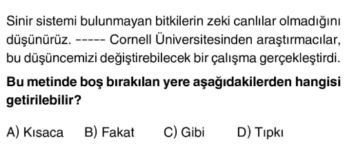 5. Sınıf Türkçe Dil Yapıları-İşlev Temelli Dil Yapıları testi 2. soru