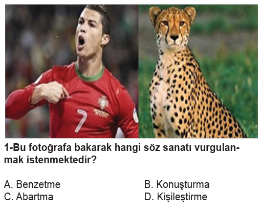 5. Sınıf Türkçe Söz Sanatları testi 1. soru