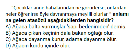 5. Sınıf Türkçe Söz Grupları testi 2. soru